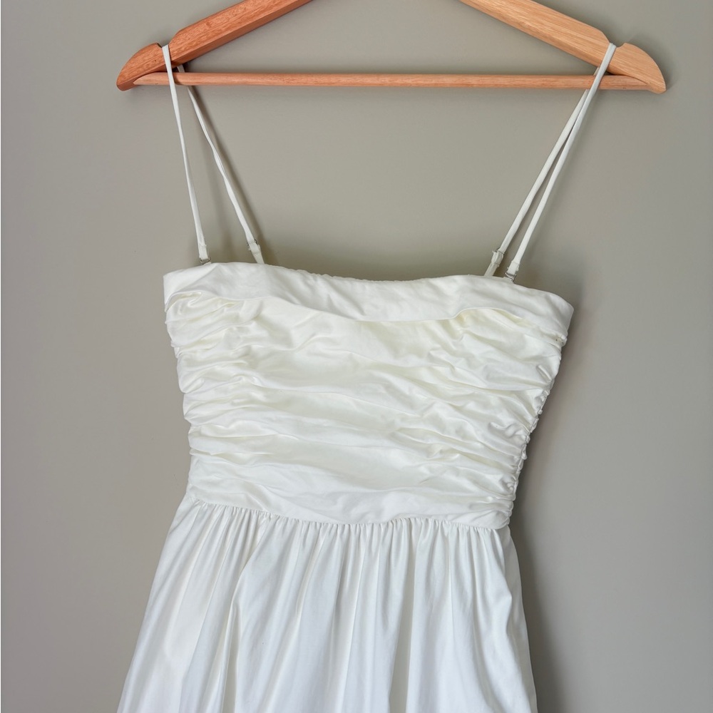 Reformation Lissa Cotton Midi Dress White Ivory Removable Strap | US 2 UK 6 - Picture 8 of 14
